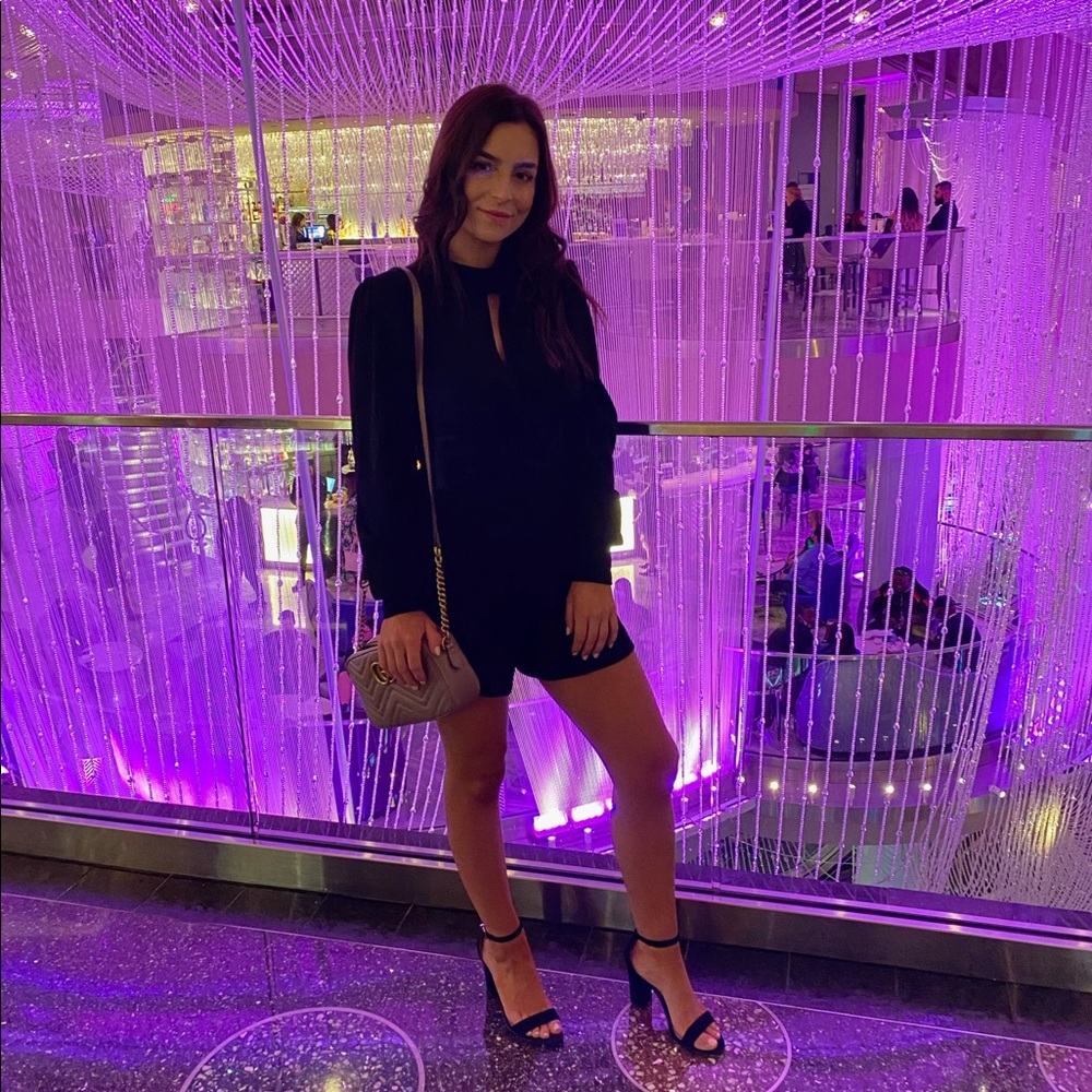 Missguided Black Romper with Keyhole Detail